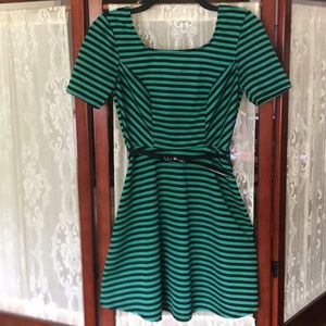 Blue and Black Striped Dress